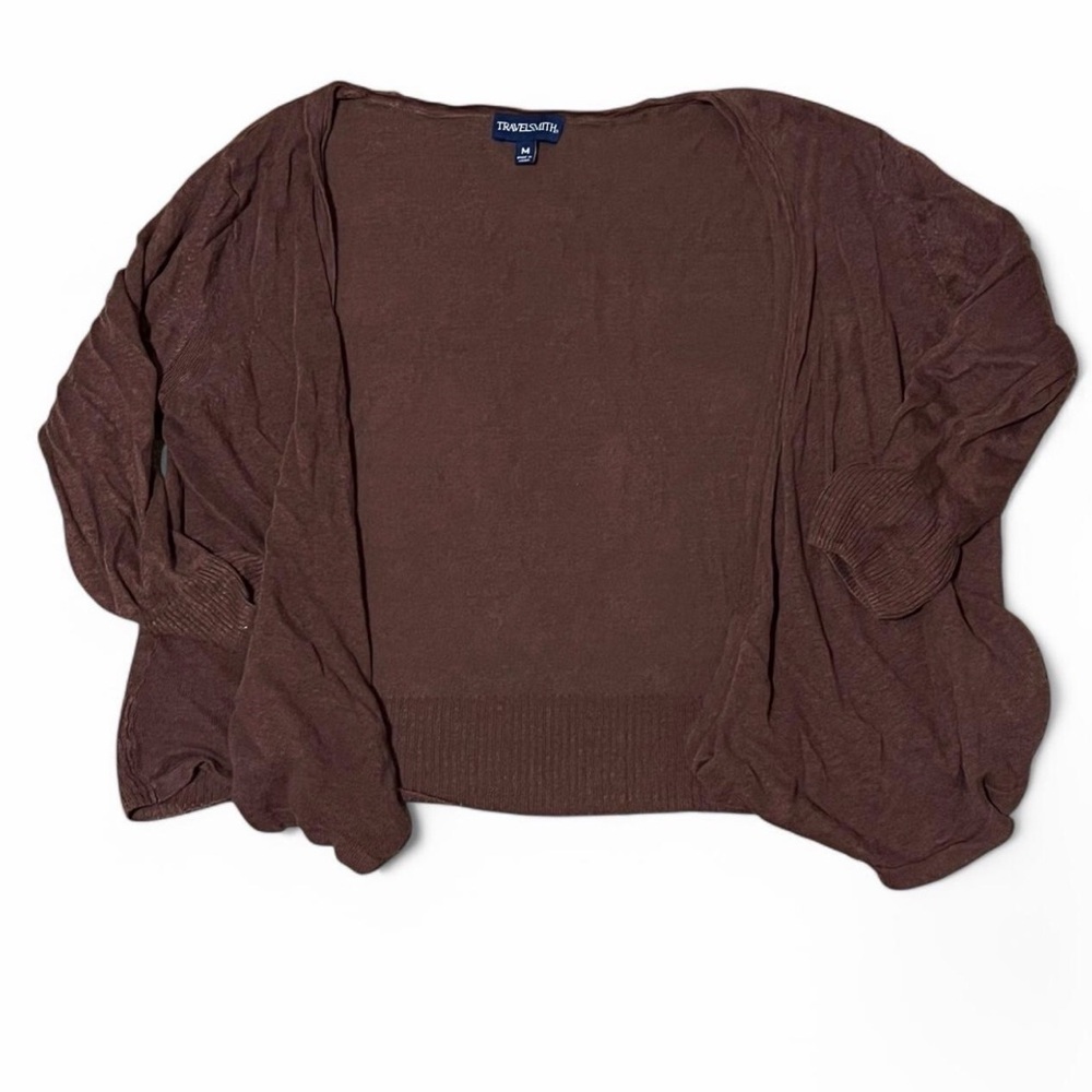 TravelSmith Rich Brown Women's Open Cardigan